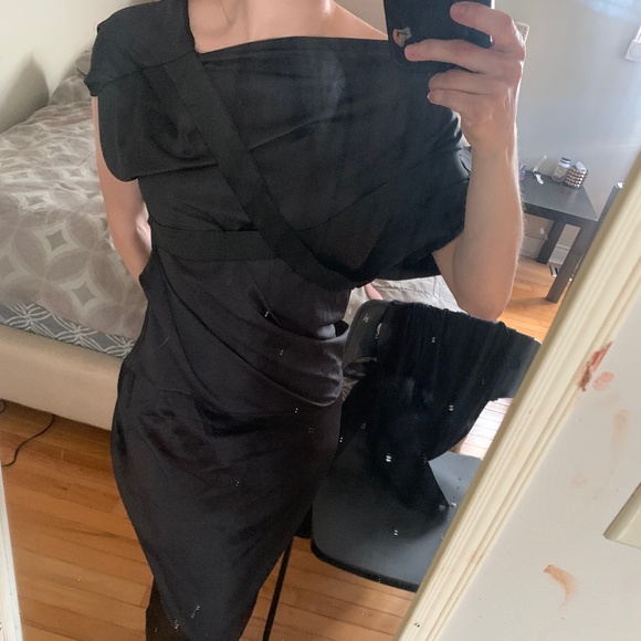 NWOT ASOS Bandage  Sleeveless Satin Dress with Cowl Back, Small (US 4) - Picture 8 of 9